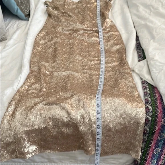 Dress the Population Shimmering Sequin Maxi Dress in Gold - Picture 11 of 11